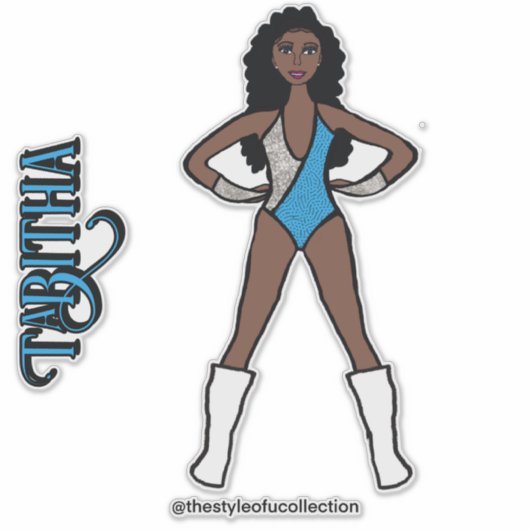 Zilveren & Turquoise danser #1 Sticker (Voorkant)