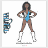 Zilveren & Turquoise danser #1 Sticker (Vel)