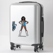 Zilveren & Turquoise danser #1 Sticker (Koffer)