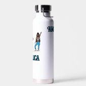 Zilveren turquoise danser #1 waterfles (Links)