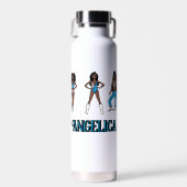 Zilveren turquoise danser #1 waterfles (Voorkant)