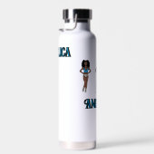 Zilveren turquoise danser #1 waterfles (Rechts)