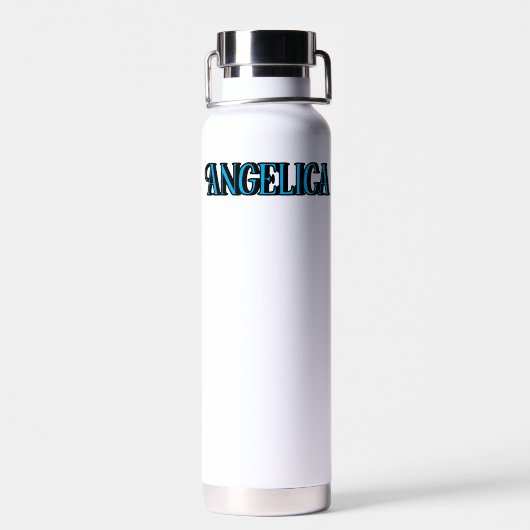 Zilveren turquoise danser #1 waterfles (Achterkant)