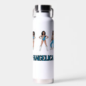 Zilveren Turquoise danser #2 Waterfles (Voorkant)