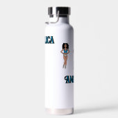 Zilveren Turquoise danser #2 Waterfles (Rechts)