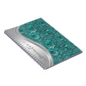 Zilveren Turquoise Faux Tooled Leather Cowgirl Notitieboek (Rechterzijde)