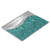 Zilveren Turquoise Faux Tooled Leather Cowgirl Notitieboek (Linkerzijde)