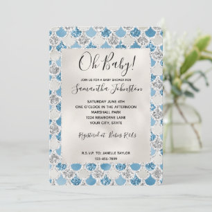 Zilveren Turquoise Parel Glitter Zeemeermin Kaart