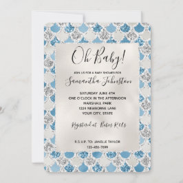 Zilveren Turquoise Parel Glitter Zeemeermin Kaart