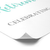 Zilveren Turquoise Pensioen Partij Custom 12x18 Poster (Hoek)