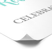 Zilveren Turquoise Pensioenfeest Aangepast 18x24 Poster (Hoek)