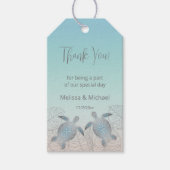 Zilveren Turtles Beach Wedding Cadeaulabel (Voorkant)
