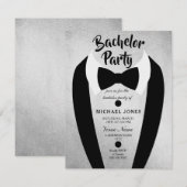 Zilveren Tuxedo Das Bruiloftsinvitation Kaart (Voorkant / Achterkant)
