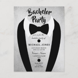 Zilveren Tuxedo Das Bruiloftsinvitation Kaart