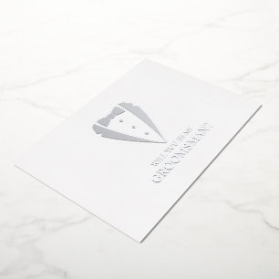 Zilveren Tuxedo Suit Gepersonaliseerde Groomsman V Folie Uitnodiging
