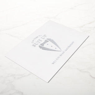 Zilveren Tuxedo Suit Gepersonaliseerde Groomsman V Folie Uitnodiging