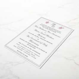 Zilveren Twee Harten Katholieke Huwelijksfolie Uit Folie Uitnodiging