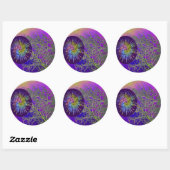 Zilveren Tweeks n Holy Paarse Roving Star Ronde Sticker (Vel)