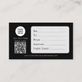 Zilveren Uil Logo Qr Code Cadeaubon Kapperzaak Visitekaartje (Achterkant)