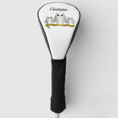 Zilveren Uilen Ontwerp Gepersonaliseerd Golfheadcover (Voorkant)