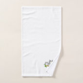 Zilveren Uilen Ontwerp met Initialen Bad Handdoek (Handdoek)