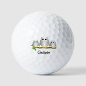 Zilveren Uilontwerp Persoonlijk Golfballen (Voorkant)