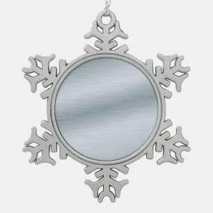 Zilveren Uiterlijk met Borstelarcering Achtergrond Tin Sneeuwvlok Ornament