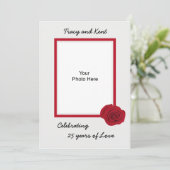 Zilveren uitnodiging voor 25-jarig huwelijksjubile (Staand voorkant)