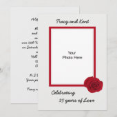 Zilveren uitnodiging voor 25-jarig huwelijksjubile (Voorkant / Achterkant)