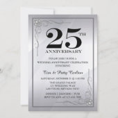 Zilveren uitnodiging voor 25-jarig huwelijksjubile (Voorkant)