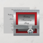 Zilveren uitnodiging voor 25-jarig huwelijksjubile (Voorkant / Achterkant)