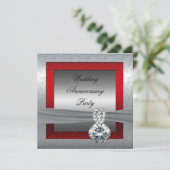 Zilveren uitnodiging voor 25-jarig huwelijksjubile (Staand voorkant)