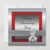 Zilveren uitnodiging voor 25-jarig huwelijksjubile (Voorkant)