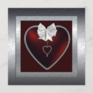 Zilveren uitnodiging voor 25-jarig huwelijksjubile