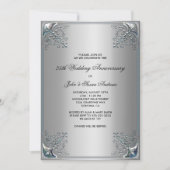 Zilveren uitnodigingen voor 25-jarig jubileumfeest (Voorkant)