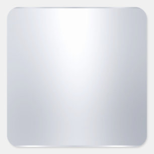 Zilveren uitzicht lege sjabloon Elegant Modern op  Vierkante Sticker
