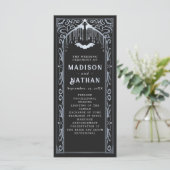 Zilveren Vampier Kathedraal Gotische bruiloft Programmakaart (Staand voorkant)