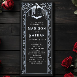 Zilveren Vampier Kathedraal Gotische bruiloft Programmakaart