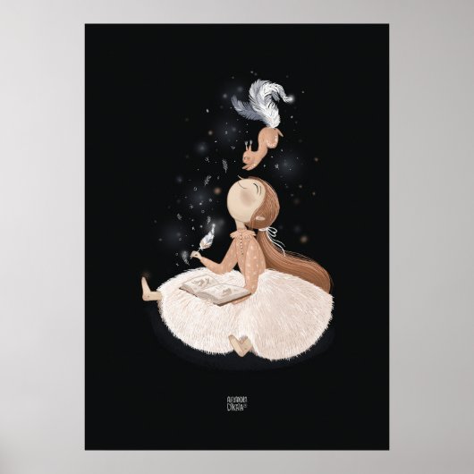 ZILVEREN VEER EEKHOORN van Alexandra Dikaia Poster (Voorkant)