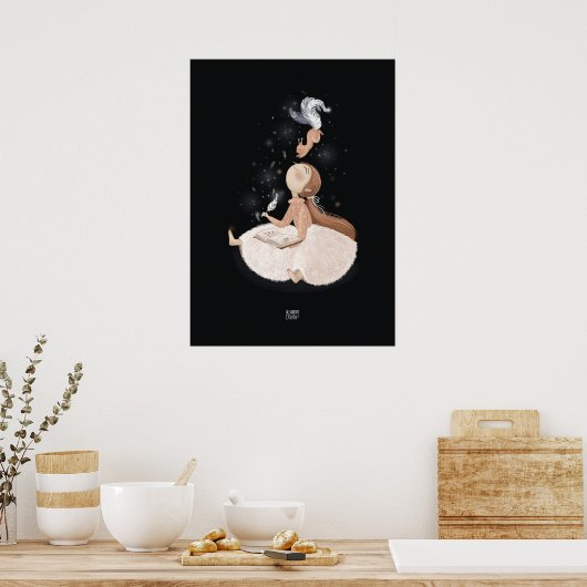 ZILVEREN VEER EEKHOORN van Alexandra Dikaia Poster (Keuken)