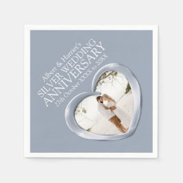 Zilveren verjaardagsfoto's, inapkins servet
