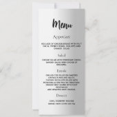 Zilveren verjaardagsprogramma dinerkaart kaart (Achterkant)