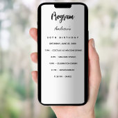 Zilveren verjaardagsprogramma dinerkaart kaart