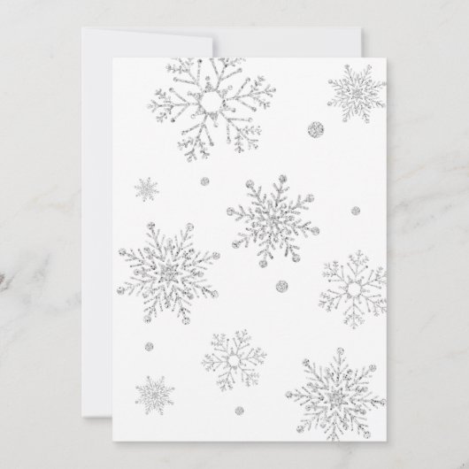 Zilveren verjaardagsuitnodiging winter wonderland  kaart (Achterkant)