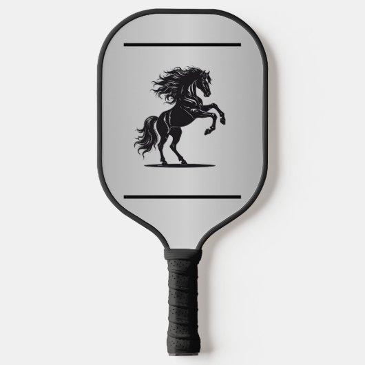 Zilveren Versierde Equestrian Pickleball Paddle (Voorkant)