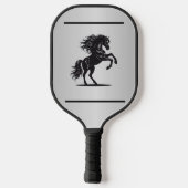 Zilveren Versierde Equestrian Pickleball Paddle (Achterkant)