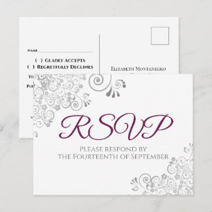 Zilveren Versiering Eenvoudige Elegante Cassis Tro Briefkaart
