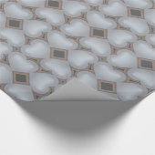 Zilveren vervagen harten patroon wrapping papier (Hoek)