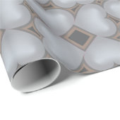 Zilveren vervagen harten patroon wrapping papier (Rol Hoek)