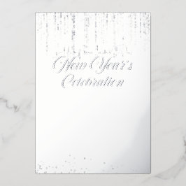 Zilveren Vervuilde Nieuwjaarsviering Uitnodiging